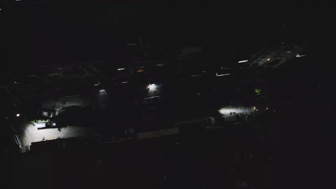 0021_D航拍城市小区城中村黑夜小巷