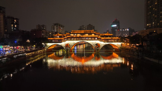 成都九眼桥4K60fps航拍 夜景