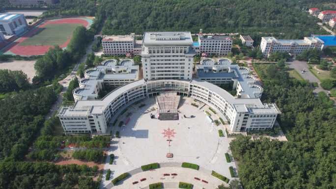 航拍山东大学威海校区图书馆