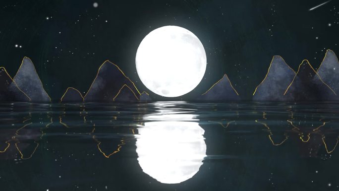水上月亮模板