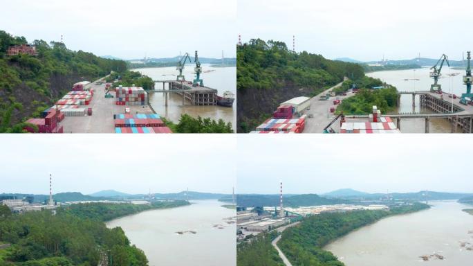 重庆永川港长江航拍