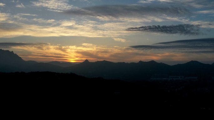 青岛西海岸新区小珠山日出航拍延时