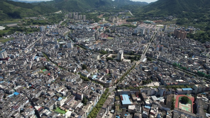 4K福建宁德柘荣城区航拍