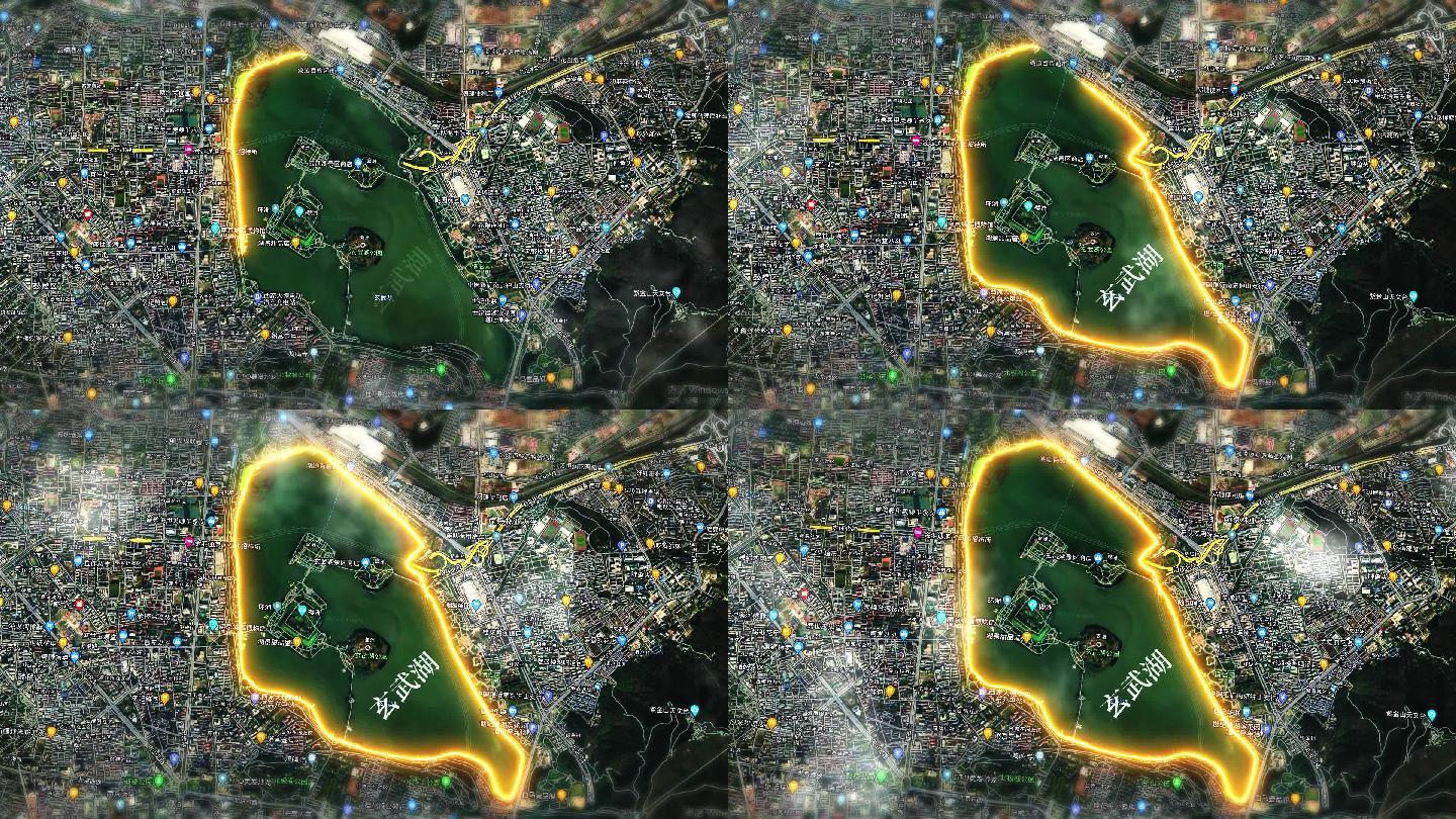 南京玄武湖地图AE模板