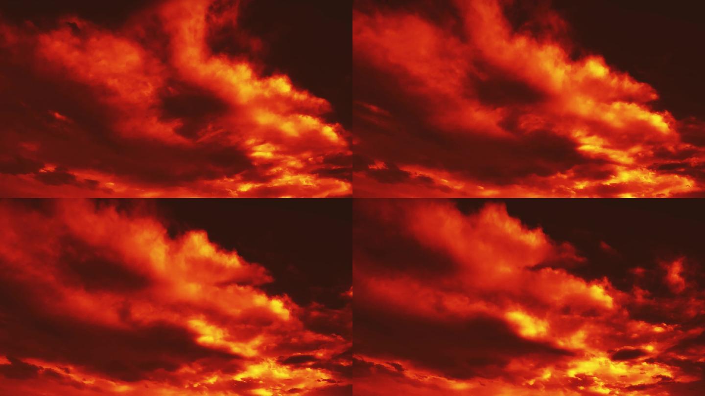 【HD天空】红色火烧云焰火燃烧云战火硝烟
