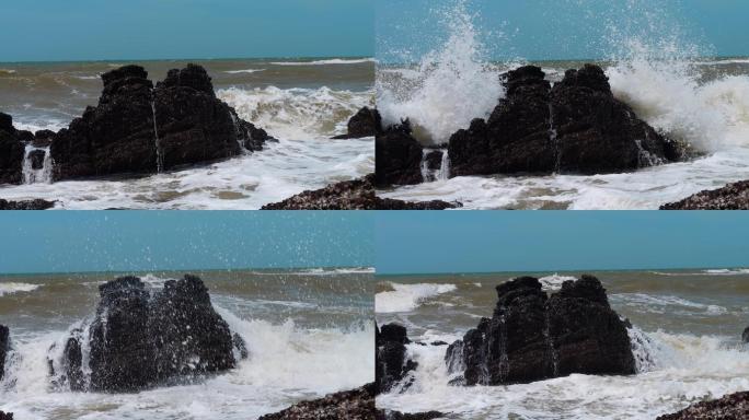 海浪 礁石 海洋