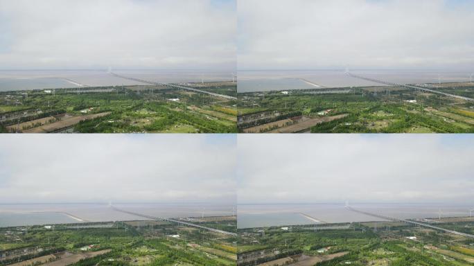 上海崇明区长兴岛全景4K航拍原素材