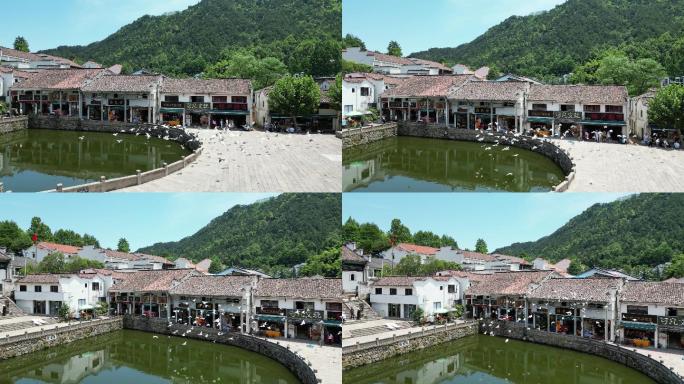 九华山风景区寺院化城寺航拍