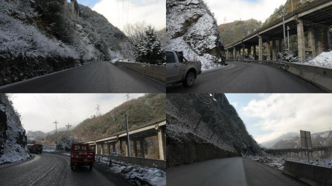 藏区公路高原积雪高架桥