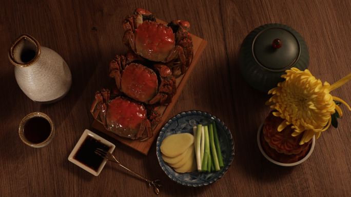 大闸蟹特写美食大闸蟹美味红色大闸蟹