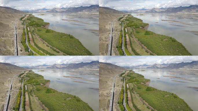 新疆高山河流航拍