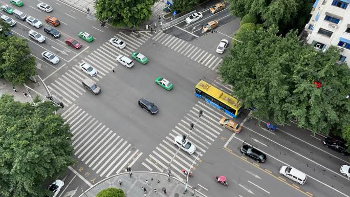 重庆涪陵 人流车流 十字路口  城市延时