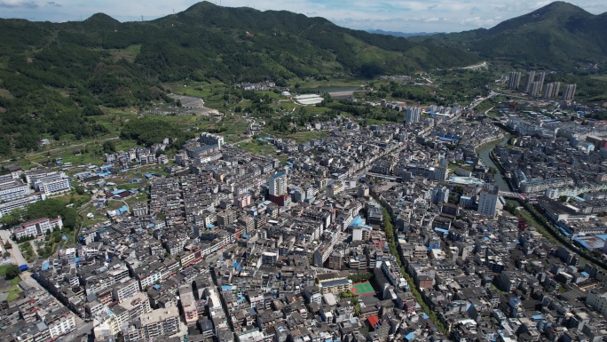 4K福建宁德柘荣城区航拍