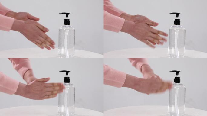 单人使用免洗洗手液特写