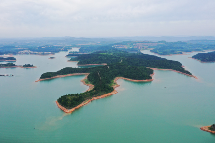 四川绵阳 仙海湖景区 航拍