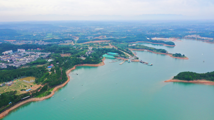 四川绵阳 仙海湖景区 航拍