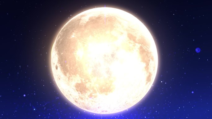 4K唯美金色的月亮月球