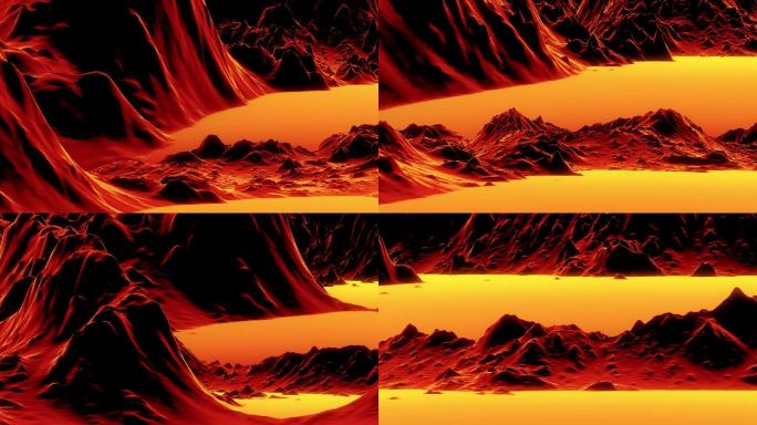 【4K时尚背景】熔岩山体炫酷视觉抽象魔幻