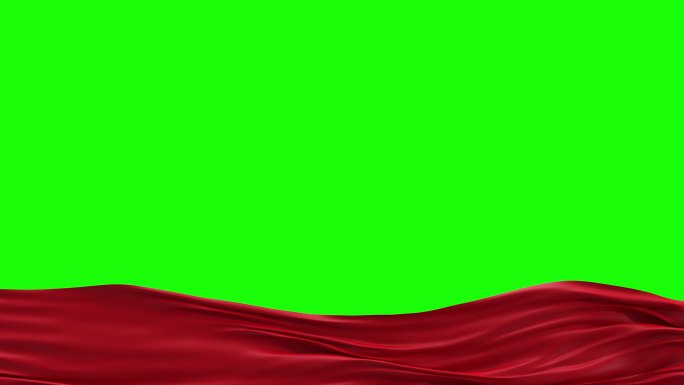原创4k高清横向红绸绿幕抠像