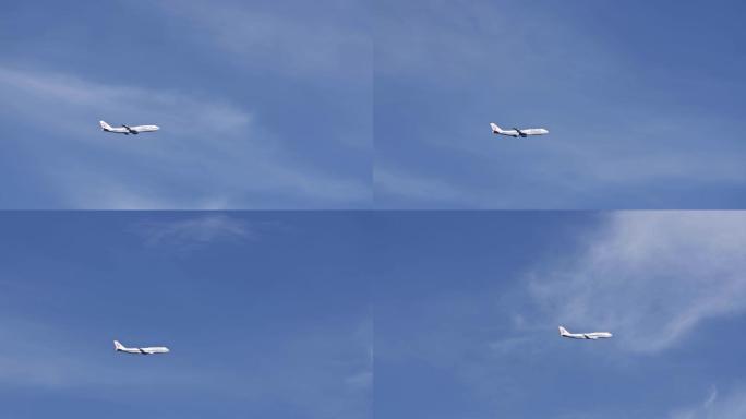 4K飞机实拍蓝天白云