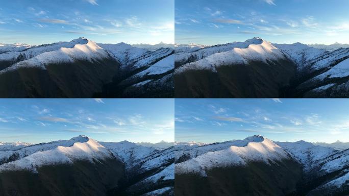 御三航拍达瓦更扎雪山，日出，大气自然风光