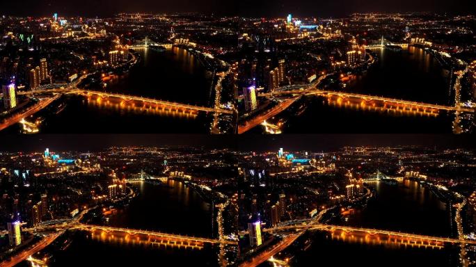 金山大桥航拍 福州大桥 福州CBD夜景