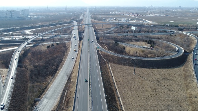 北京立交桥航拍桥梁道路物流
