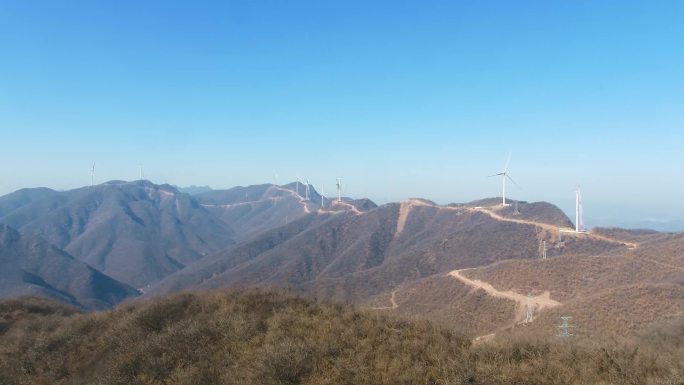 风力发电中国华能风车航拍4k
