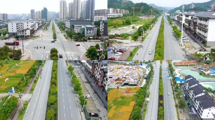 城市道路建设航拍