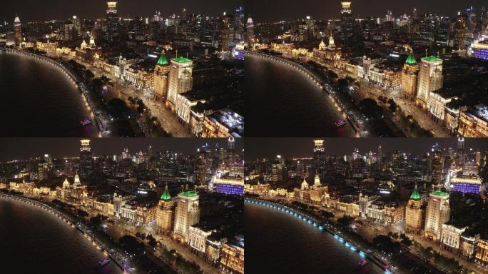 4K航拍上海外滩夜景log版