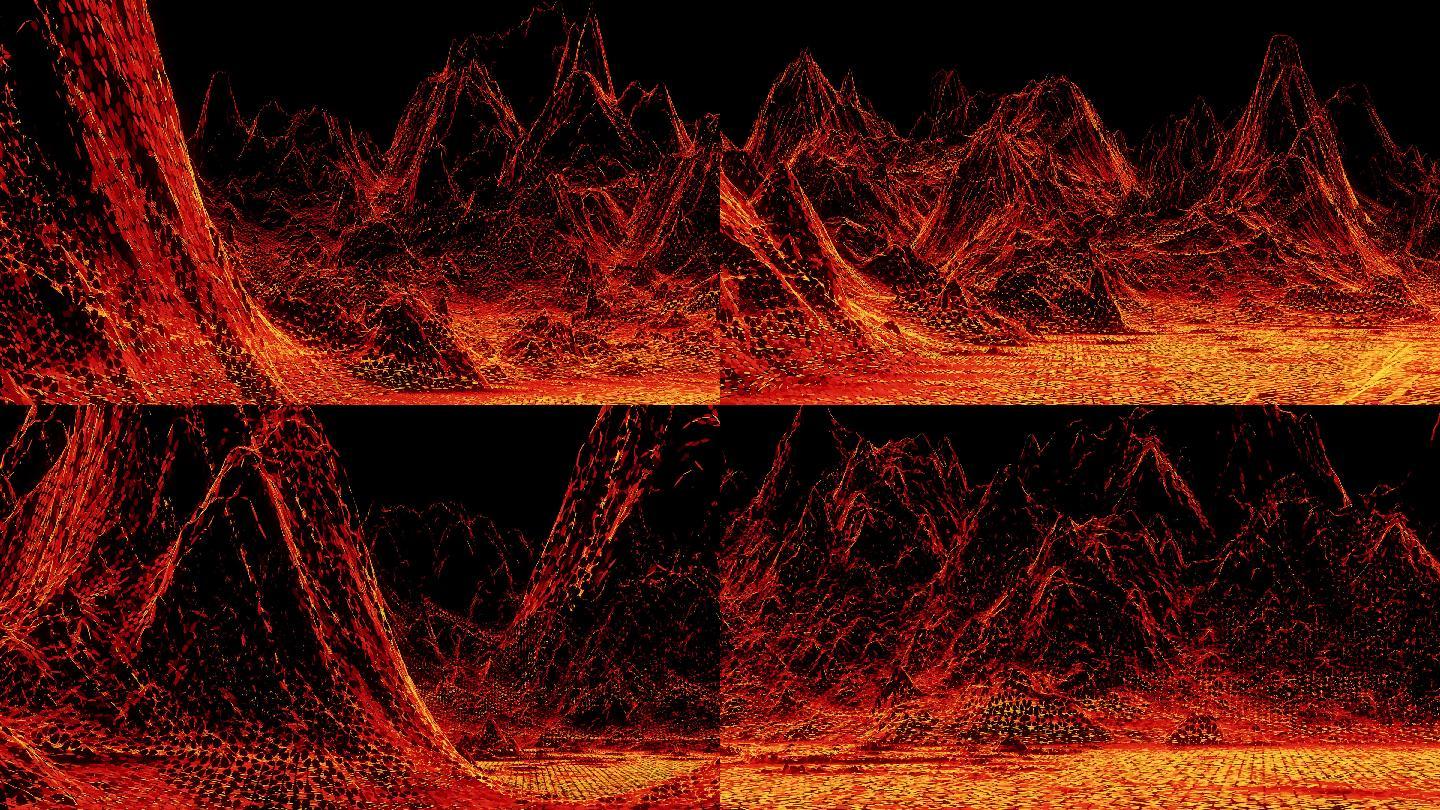 【4K时尚背景】虚拟山体超燃炫酷碎片视觉