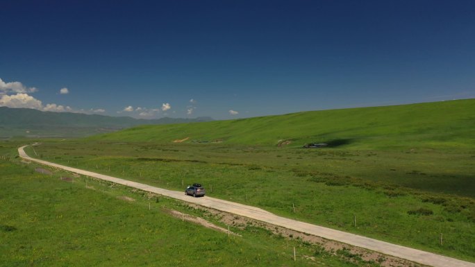 原创 甘肃甘南夏河县桑科草原公路自然风光