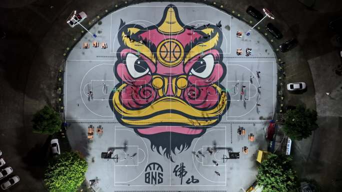 佛山南海桂城家天下狮子篮球场体育健身航拍