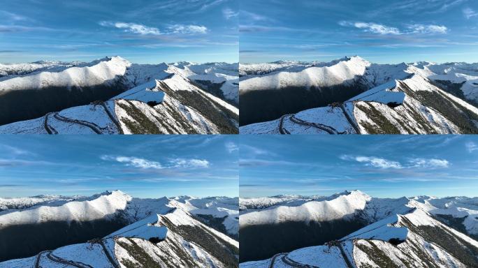 航拍雅安达瓦更扎雪山群，大气绝美风景