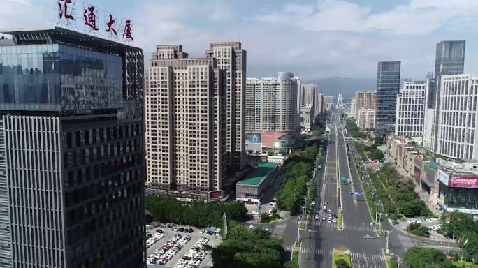 【4K】福建龙岩市城市建筑汇通大厦航拍5