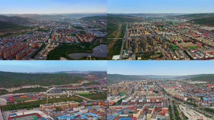 航拍宁夏西吉县