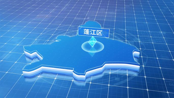 蓬江区蓝色科技感定位地图ae模板