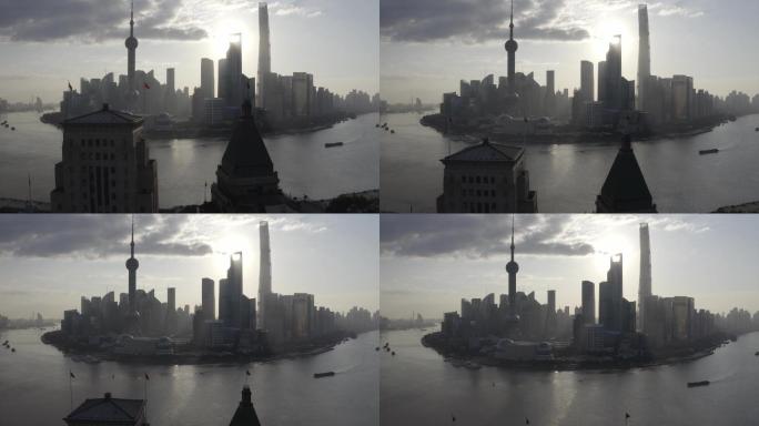 4K航拍日出上海log版