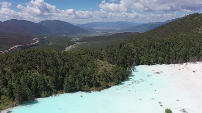 丽江玉龙雪山干河坝航拍牛奶海