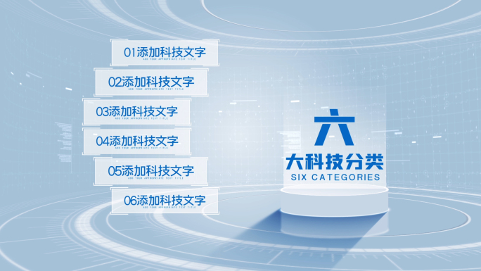 科技数据文字模块分支分类展示【无插件】