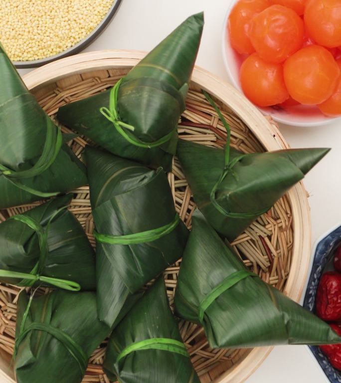 粽子与食材特写传统食物直播红枣