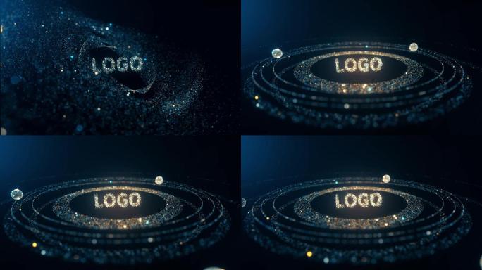 LOGO粒子汇聚银河宇宙科技粒子线条星云