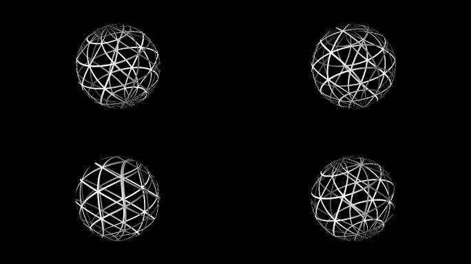 网状镂空几何条纹旋转球球体