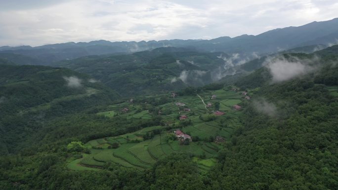 原创 湖北襄阳市梯田乡村田园山区自然风光