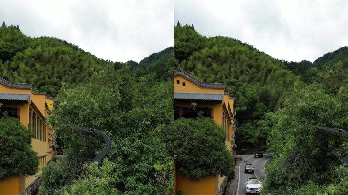 九华山风景区寺院甘露寺航拍