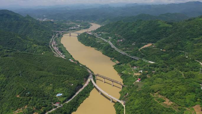原创 陕西安康汉江三峡自然风光航拍