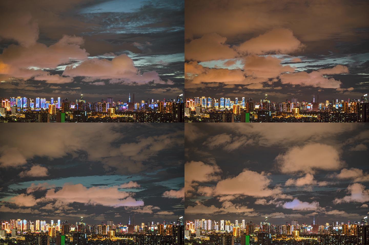 城市夜景灯光秀视频素材