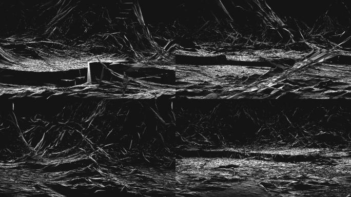 【4K时尚背景】抽象山体破碎碎片虚幻光影