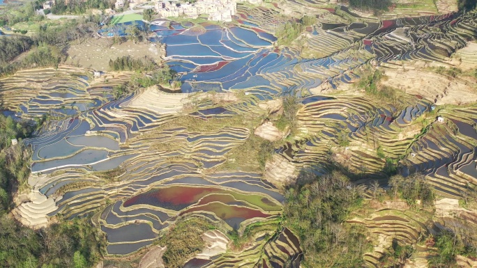 红河哈尼梯田航拍