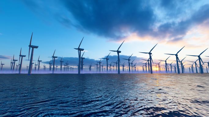 4K 绿色能源-海上风力发电机组